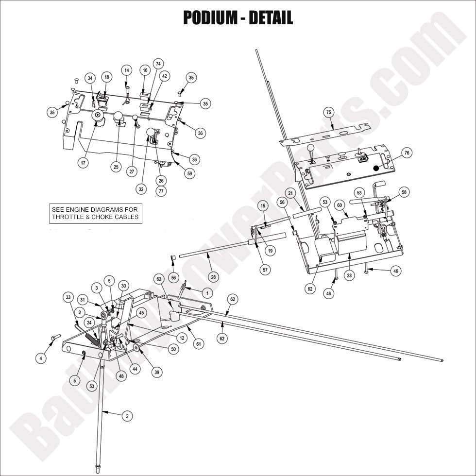 3537 - Bad Boy Mower Parts Lookup > 2024 > Revolt (48"-61" Decks) > Podium - Detail